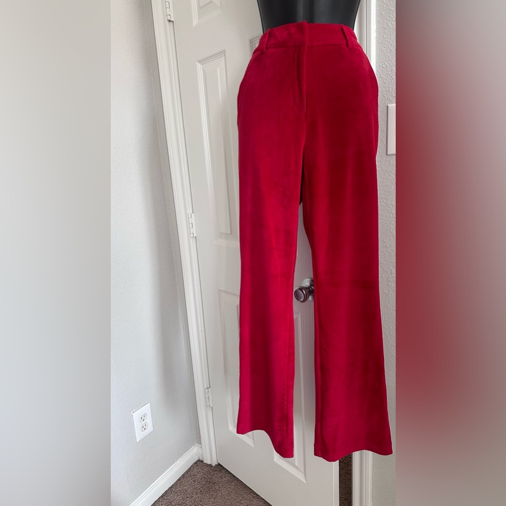 Red velvet pants